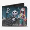 The Nightmare Before Christmas Four Character Group Cemetery Scene Bi-Fold Wallet
