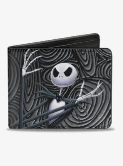 The Nightmare Before Christmas Jack Arms Crossed Jack Swirls Bi-Fold Wallet
