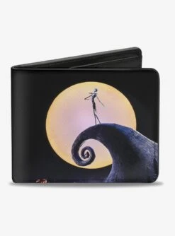 The Nightmare Before Christmas Jack Full Moon Pose Pumpkin Patch Bi-Fold Wallet
