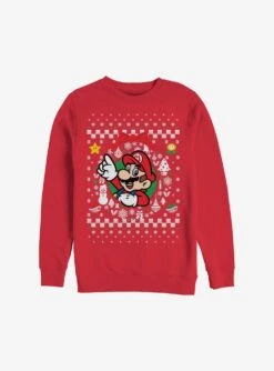 Super Mario Mario Wreath Ugly Christmas Sweater Sweatshirt