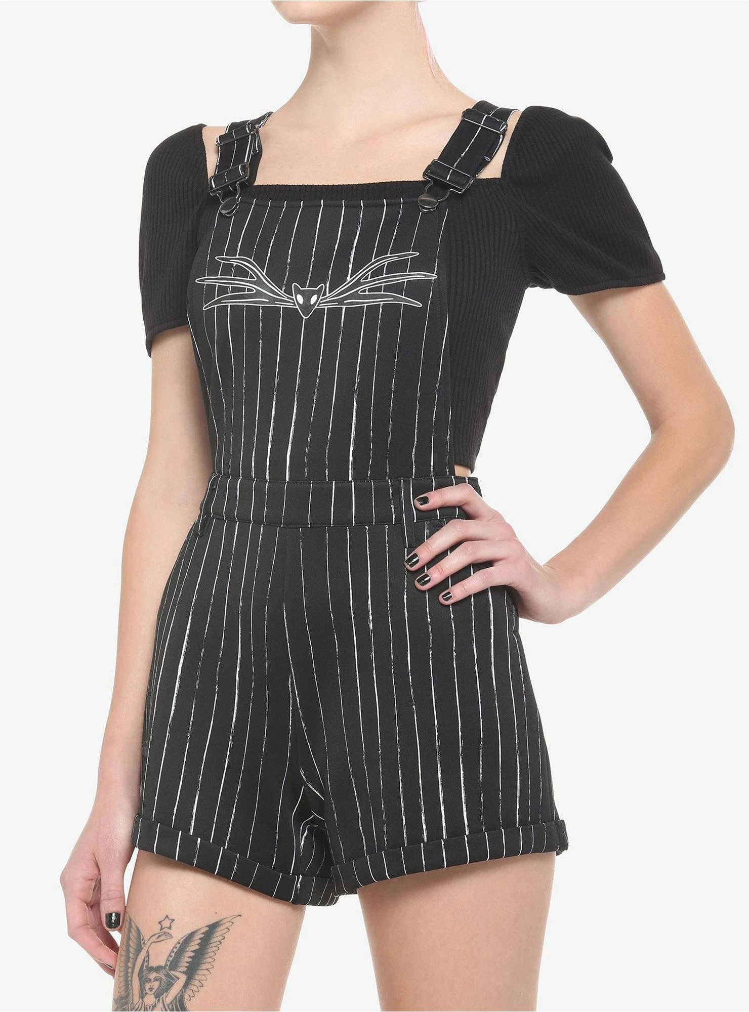 The Nightmare Before Christmas Jack Pinstripe Shortalls 1 The Nightmare Before Christmas Jack Pinstripe Shortalls