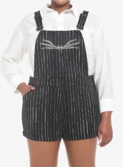 The Nightmare Before Christmas Jack Pinstripe Shortalls Plus Size