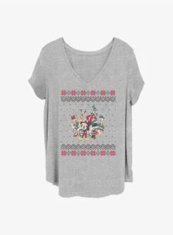 Disney Mickey Mouse Mickey And Friends Christmas Girls T-Shirt Plus Size