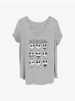 Disney The Nightmare Before Christmas Jack Emotions Girls T-Shirt Plus Size