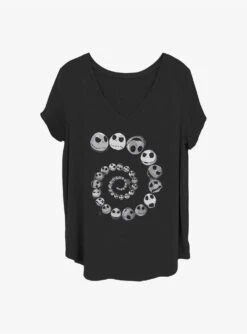 Disney The Nightmare Before Christmas Jack Emotions Spiral Girls T-Shirt Plus Size