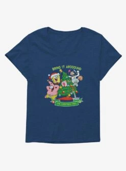 SpongeBob SquarePants Around The Christmas Tree Girls T-Shirt Plus Size