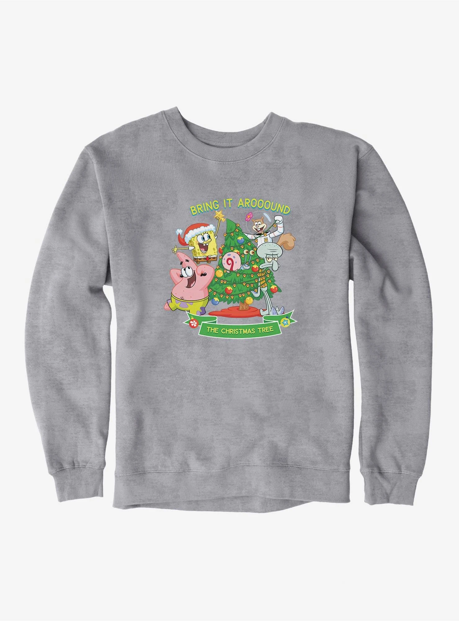 SpongeBob SquarePants Around The Christmas Tree Sweatshirt 1 SpongeBob SquarePants Around The Christmas Tree Sweatshirt