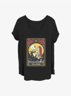 Disney The Nightmare Before Christmas Lovers Tarot Girls T-Shirt Plus Size
