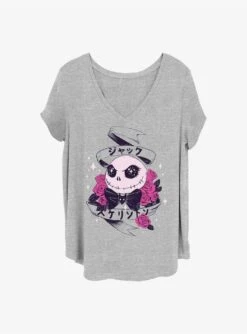 Disney The Nightmare Before Christmas Anime Eyes Jack Girls T-Shirt Plus Size