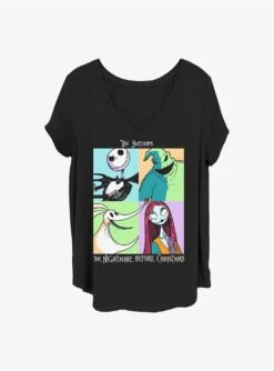Disney The Nightmare Before Christmas Spooky Squares Girls T-Shirt Plus Size