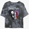 Disney The Nightmare Before Christmas Jack And Sally Together Forever Tie-Dye Girls Crop T-Shirt