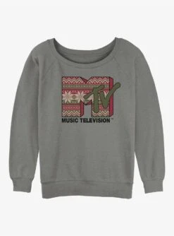 MTV Christmas Girls Slouchy Sweatshirt