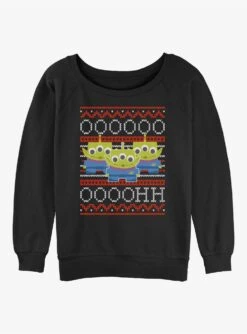 Disney Pixar Toy Story Ooh Aliens Ugly Christmas Girls Slouchy Sweatshirt