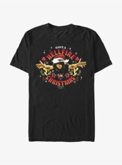 Stranger Things Hellfire Christmas Santa Eddie T-Shirt