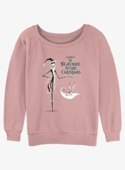 Disney The Nightmare Before Christmas Jack And Zero Girls Slouchy Sweatshirt