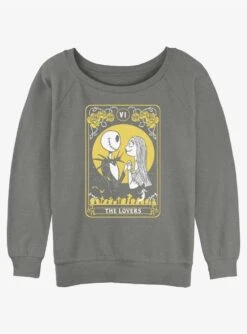 Disney The Nightmare Before Christmas Lovers Tarot Card Girls Slouchy Sweatshirt