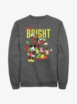 Disney Mickey Mouse Bright Christmas Mickey, Goofy, And Donald Sweatshirt