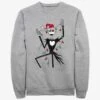 Disney The Nightmare Before Christmas Santa Jack Christmas Lights Sweatshirt