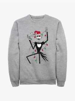 Disney The Nightmare Before Christmas Santa Jack Christmas Lights Sweatshirt