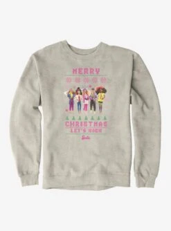 Barbie Merry Christmas Let's Rock Ugly Christmas Pattern Sweatshirt