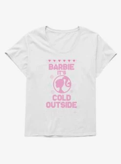 Barbie It's Cold Outside Ugly Christmas Pattern Girls T-Shirt Plus Size