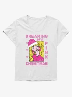 Barbie Pink Christmas Ugly Sweater Pattern Girls T-Shirt Plus Size