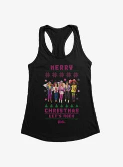 Barbie Merry Christmas Let's Rock Ugly Christmas Pattern Girls Tank