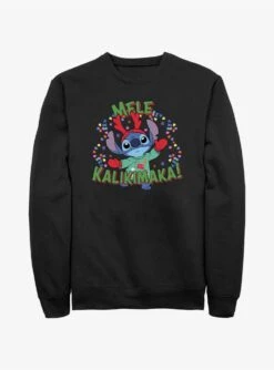 Disney Lilo & Stitch Mele Kalikimaka Merry Christmas In Hawaiian Sweatshirt