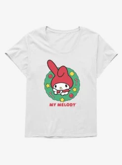 My Melody Happy Holidays Christmas Wreath Girls T-Shirt Plus Size