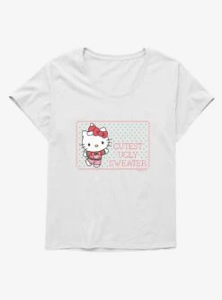 Hello Kitty Cutest Ugly Christmas Girls T-Shirt Plus Size