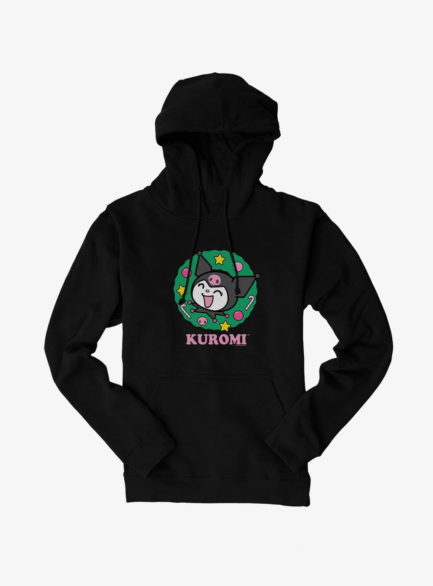 Kuromi Christmas Wreath Hoodie 1 Kuromi Christmas Wreath Hoodie