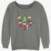 Peanuts Snoopy And Friends Christmas Caroling Girls Slouchy Sweatshirt