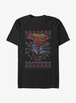 Marvel Spider-Man Web Jump Ugly Christmas T-Shirt