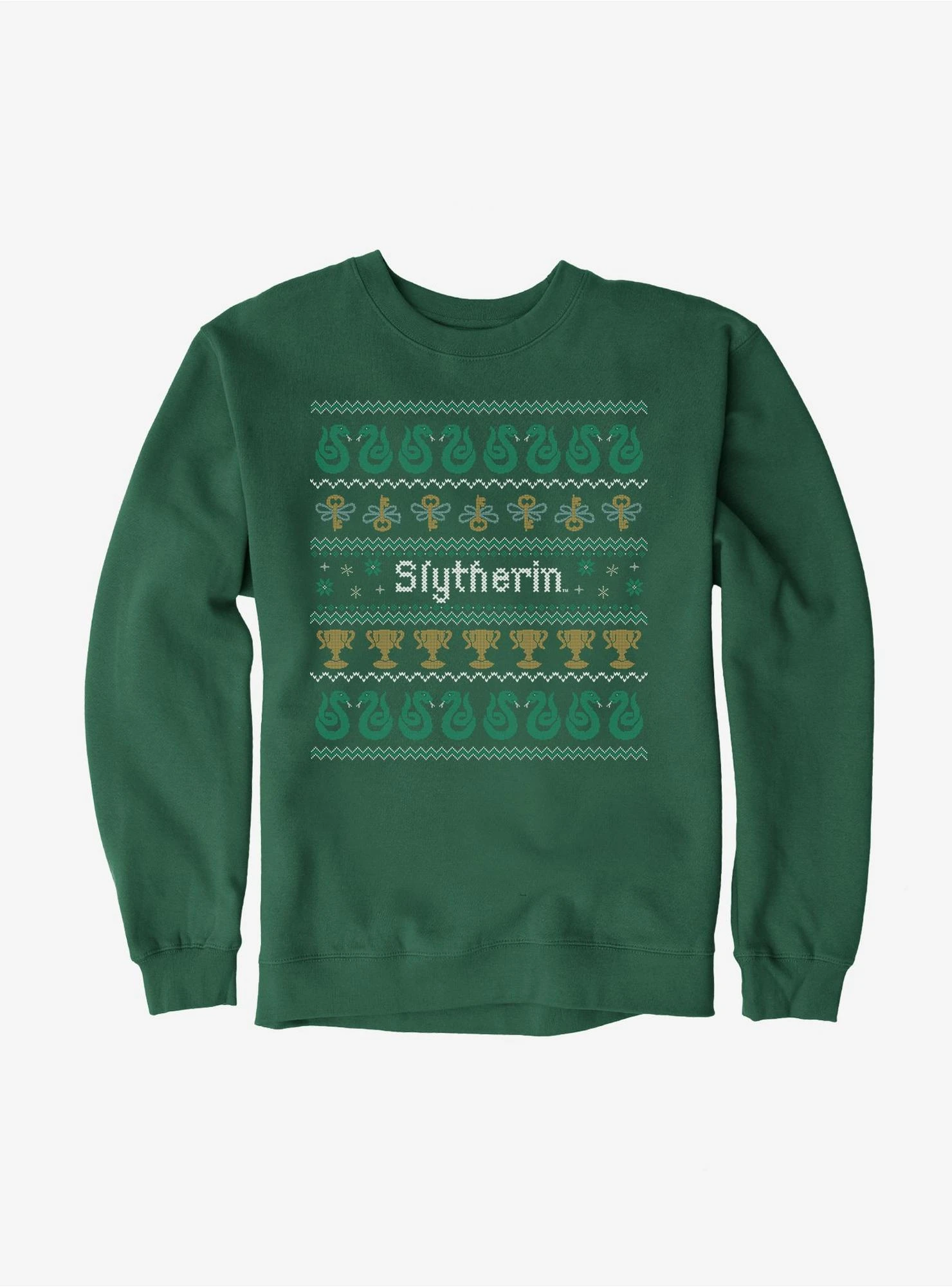 Harry Potter Slytherin Ugly Christmas Pattern Sweatshirt 1 Harry Potter Slytherin Ugly Christmas Pattern Sweatshirt