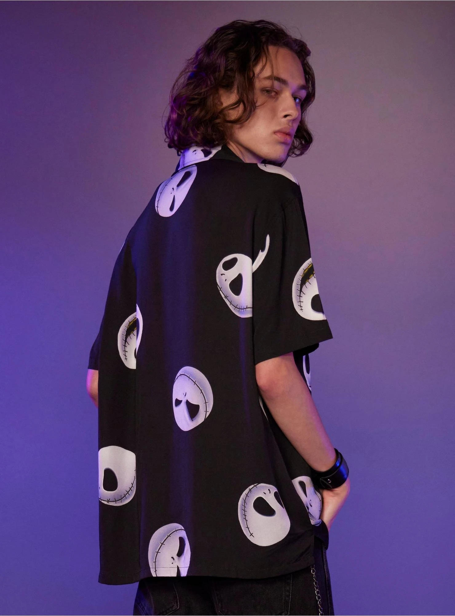 Our Universe The Nightmare Before Christmas Jack Face Woven Button-Up 3 Our Universe The Nightmare Before Christmas Jack Face Woven Button-Up - Image 3