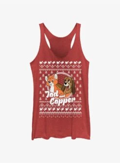 Disney The Fox And The Hound Tod And Copper Ugly Christmas Girls Tank