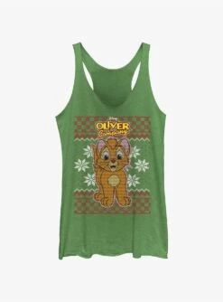 Disney Oliver & Company Oliver Ugly Christmas Girls Tank