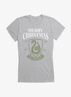 Harry Potter Merry Christmas Slytherin Girls T-Shirt