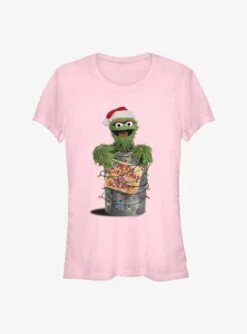 Sesame Street Oscar The Grouch Merry Christmas Now Scram Girls T-Shirt