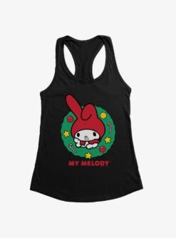 My Melody Happy Holidays Christmas Wreath Girls Tank