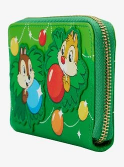 Loungefly Disney Chip 'N Dale Christmas Zipper Wallet -Bioworld Central 30812132 av4