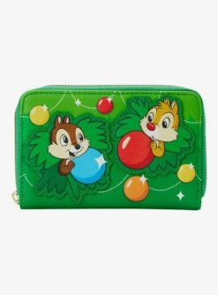 Loungefly Disney Chip 'N Dale Christmas Zipper Wallet