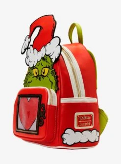 Loungefly How The Grinch Stole Christmas! Lenticular Heart Mini Backpack -Bioworld Central 30812146 av4