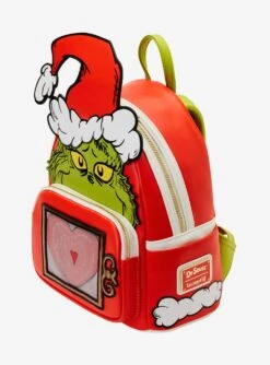 Loungefly How The Grinch Stole Christmas! Lenticular Heart Mini Backpack -Bioworld Central 30812146 av5