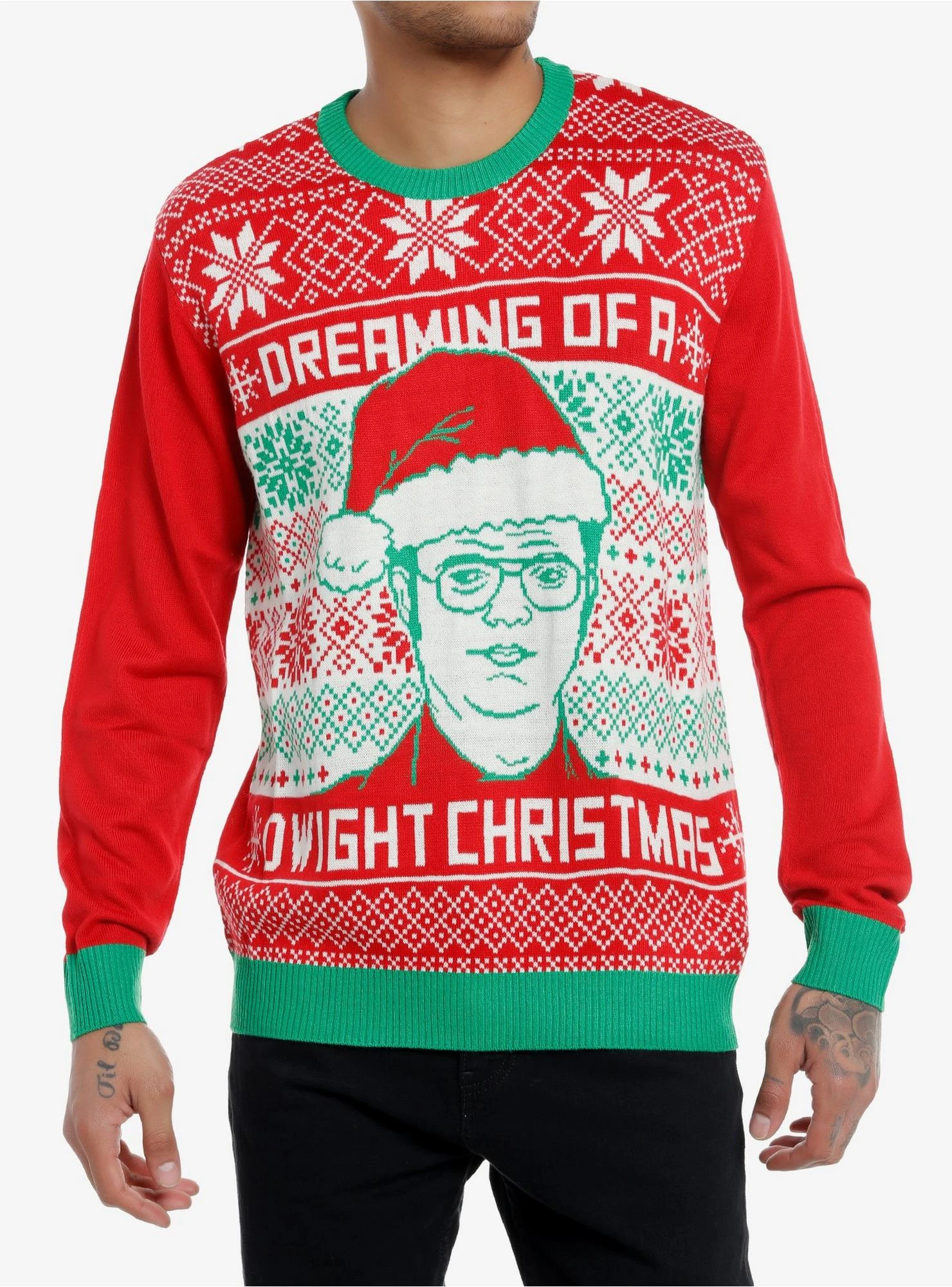 The Office Dreaming Of A Dwight Christmas Intarsia Sweater 1 The Office Dreaming Of A Dwight Christmas Intarsia Sweater