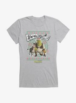 Shrek Shrek The Halls! Group Ugly Christmas Sweater Girls T-Shirt
