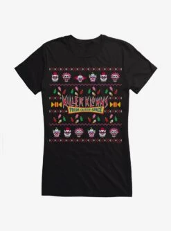 Killer Klowns From Outer Space Ugly Christmas Sweater Pattern Girls T-Shirt